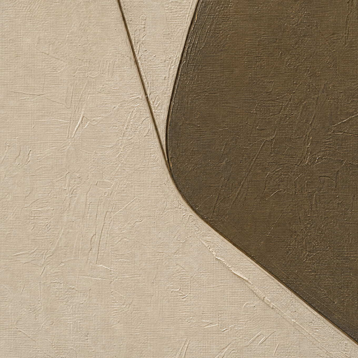 Close-up of raised hand-painted texture in neutral, earth tones, and beige & cream.