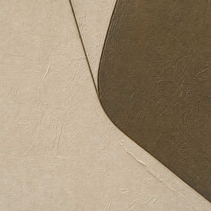 Close-up of raised hand-painted texture in neutral, earth tones, and beige & cream.