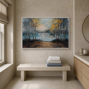 Forest Landscape Wall Art displayed in a refined spa reception.