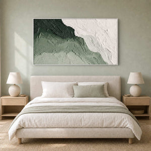 Textured Abstract Wall Art displayed in a refined bedroom.