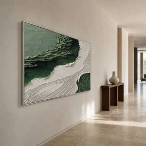 Textured Abstract Wall Art displayed in a refined entryway.