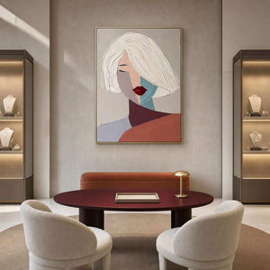 Modern Figurative Wall Art displayed in a refined hospitality lounge.