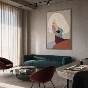 Modern Figurative Wall Art displayed in a refined office lounge.