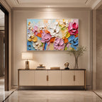 Blooms in Relief: Textured Abstract Canvas Wall Art (副本3) (副本) (副本)