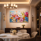 Blooms in Relief: Textured Abstract Canvas Wall Art (副本3) (副本) (副本)