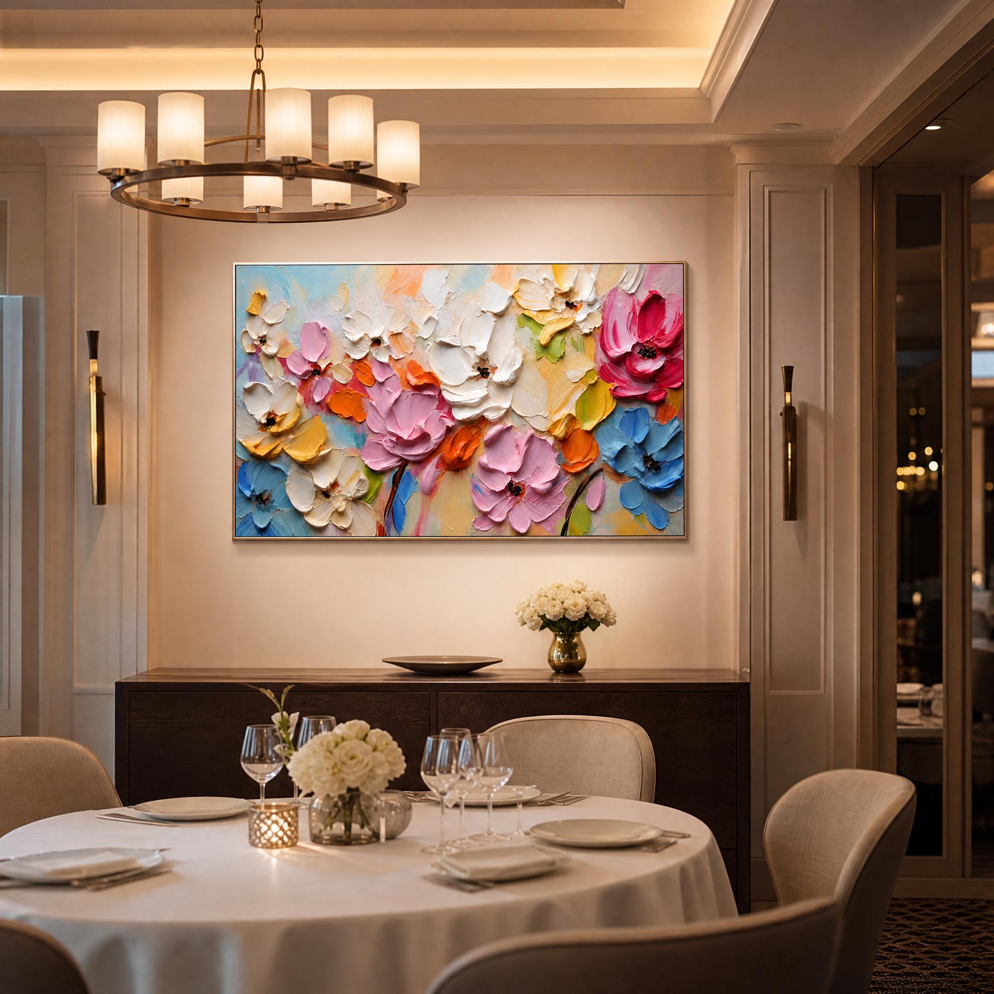 Blooms in Relief: Textured Abstract Canvas Wall Art (副本3) (副本) (副本)