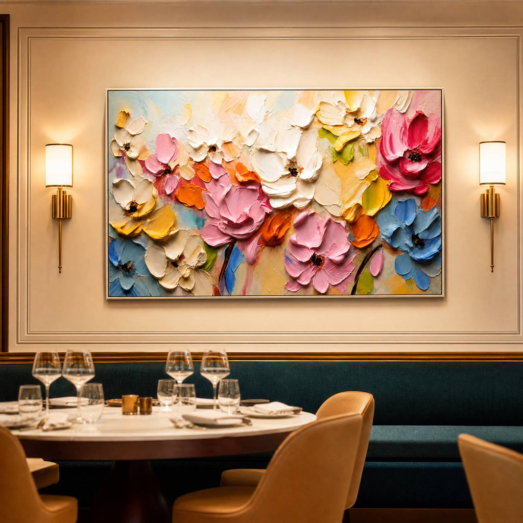 Blooms in Relief: Textured Abstract Canvas Wall Art (副本3) (副本) (副本)