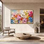 Blooms in Relief: Textured Abstract Canvas Wall Art (副本3) (副本) (副本)