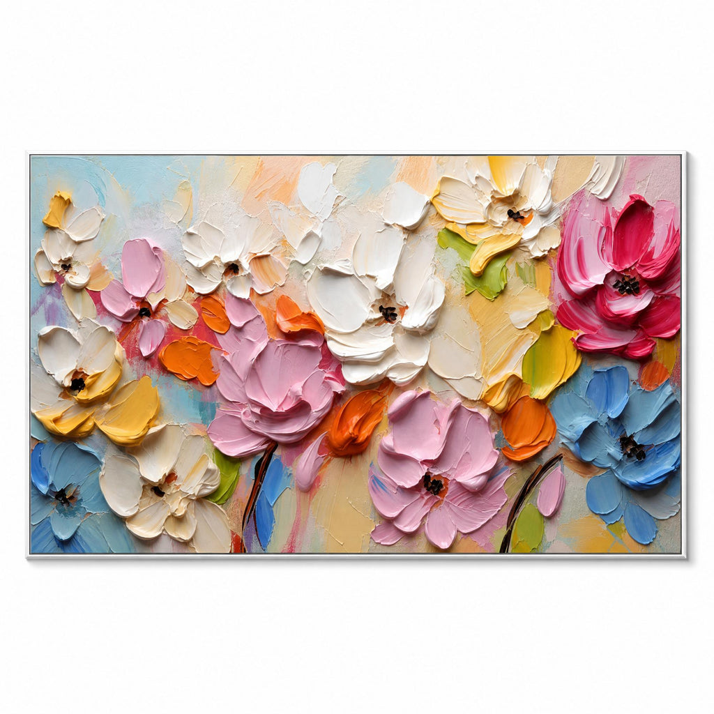 Blooms in Relief: Textured Abstract Canvas Wall Art (副本3) (副本) (副本)