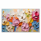 Blooms in Relief: Textured Abstract Canvas Wall Art (副本3) (副本) (副本)