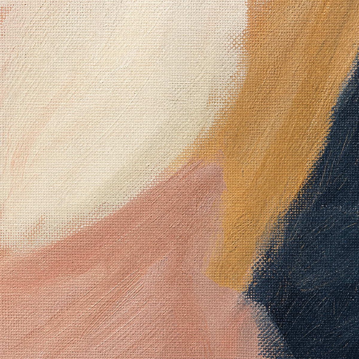 Close-up of raised ivory, blush, navy, and gold floral texture.