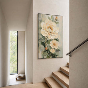 Textured Floral Wall Art displayed in a refined entryway 2.