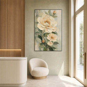 Textured Floral Wall Art displayed in a refined hospitality lounge 2.
