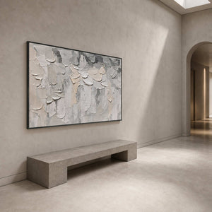 Neutral Textured Wall Art displayed in a refined hospitality lounge.