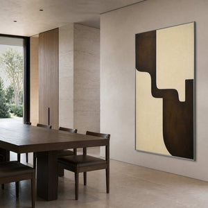 Ivory Moves Through Umber in a silver-framed dining room