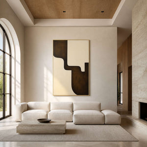 Ivory Moves Through Umber in a gold-framed living room