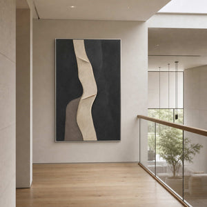 Minimalist Abstract Wall Art displayed in a refined entryway.