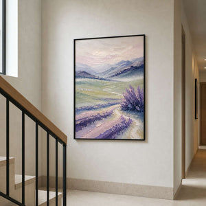 Textured Landscape Wall Art displayed in a refined entryway.