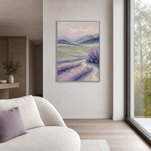 Textured Landscape Wall Art displayed in a refined living room.