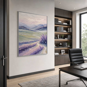Textured Landscape Wall Art displayed in a refined office.