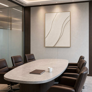 Textured Minimalist Wall Art displayed in a refined office.