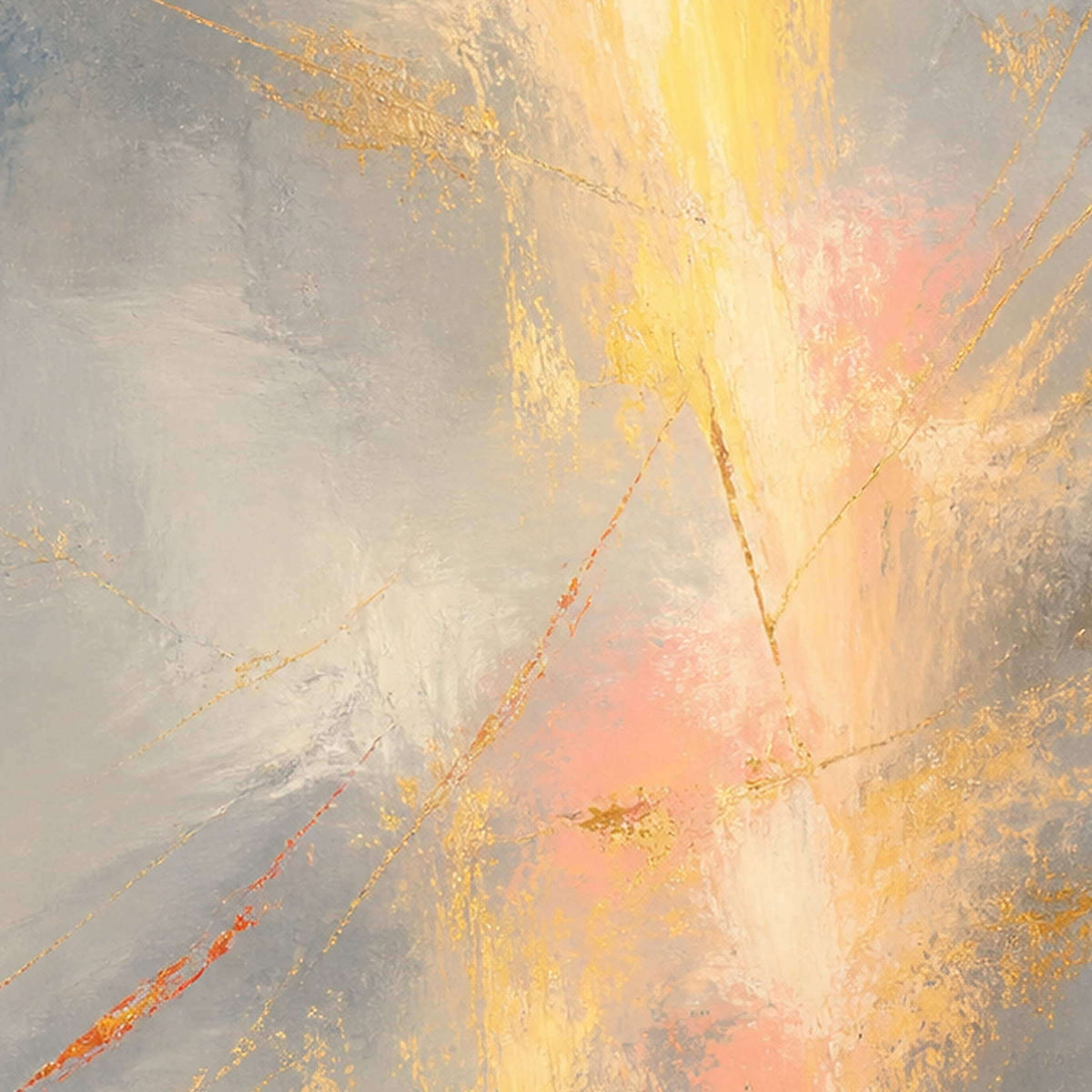 Close-up of gold, blush, and blue-gray hand-painted texture.