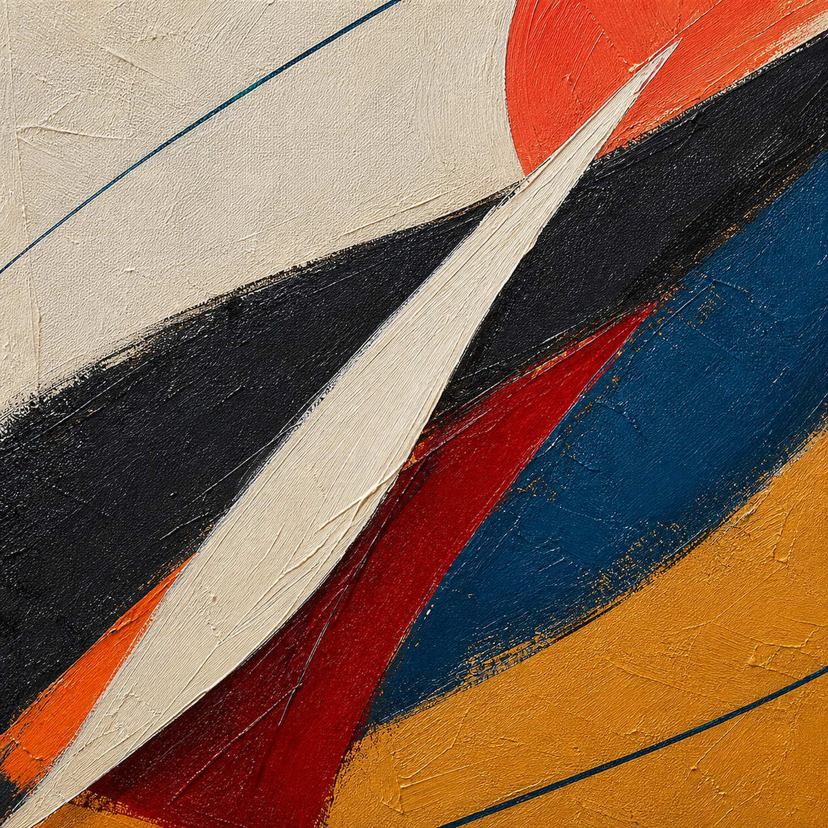 Close-up of the artwork’s raised hand-painted texture and layered color.