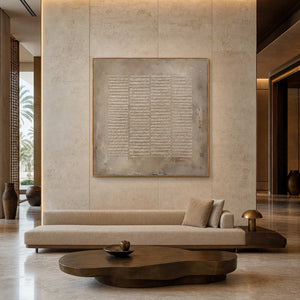 Wabi Sabi Wall Art displayed in a refined neutral living room.