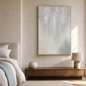 Textured Abstract Wall Art displayed in a refined bedroom.