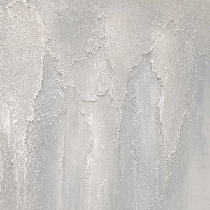 Close-up of raised hand-painted texture in white, neutral, and blue.