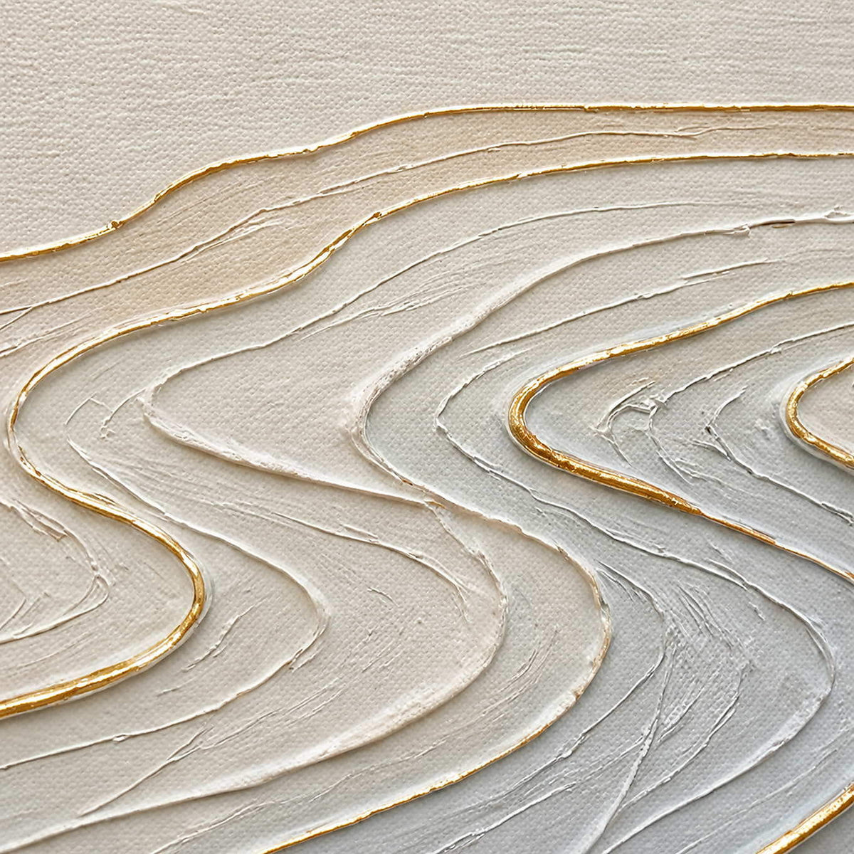 Close-up of raised pale blue wave contours with fine gold lines.