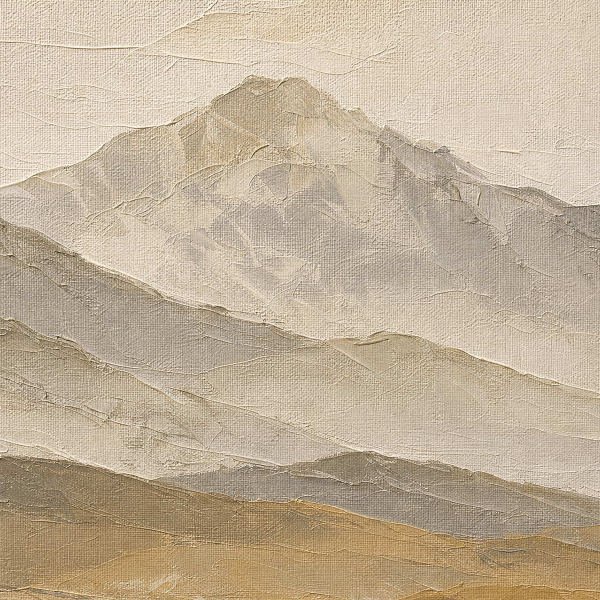 Close-up of raised hand-painted texture in neutral, earth tones, and white.