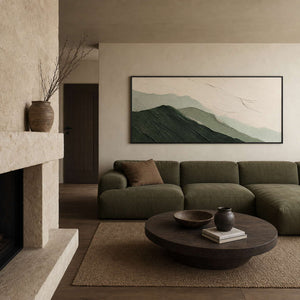 Textured Mountain Wall Art displayed in a refined living room.