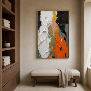 Textured Abstract Wall Art displayed in a refined hospitality lounge.