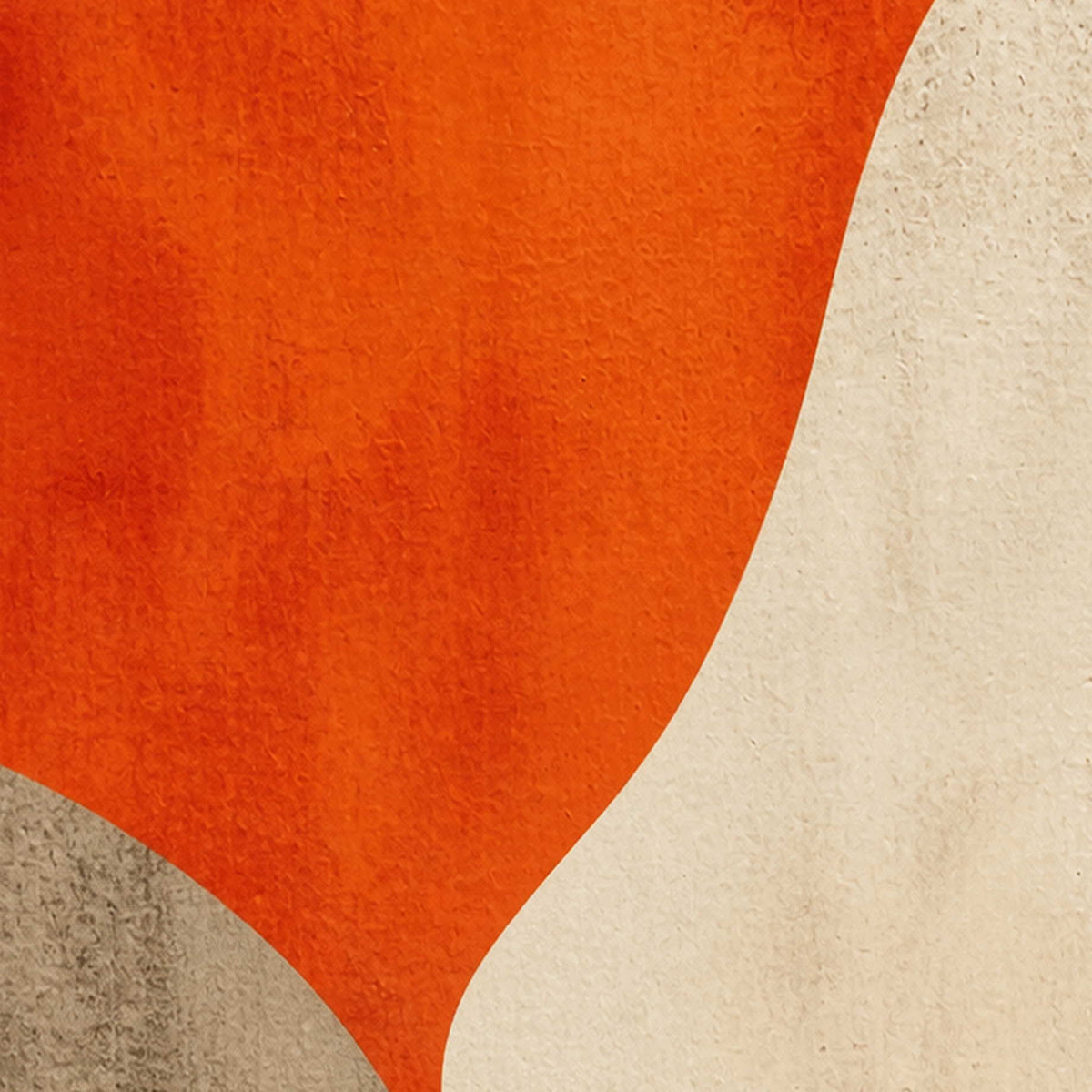 Close detail of burnt orange curves and tactile ivory texture