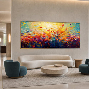 Textured Floral Wall Art displayed in a refined hospitality lounge 2.