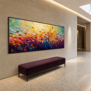 Textured Floral Wall Art displayed in a refined hospitality lounge.