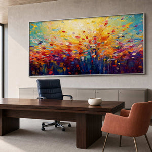 Textured Floral Wall Art displayed in a refined office.