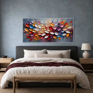 Textured Abstract Wall Art displayed in a refined bedroom.