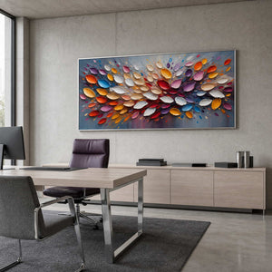 Textured Abstract Wall Art displayed in a refined office.