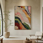 Blooms in Relief: Textured Abstract Canvas Wall Art (副本3) (副本)