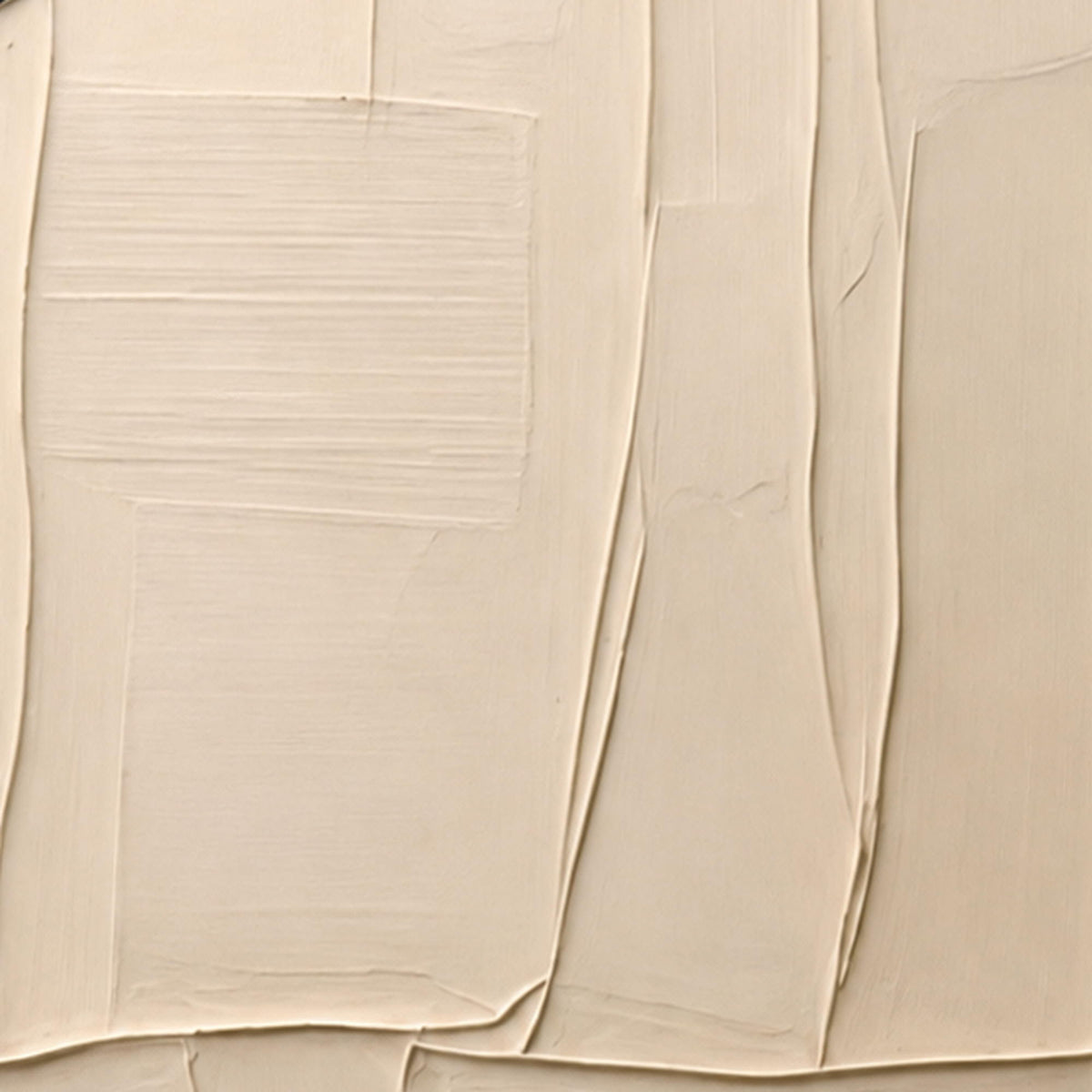 Close view of fine horizontal ridges and raised cream panel edges.