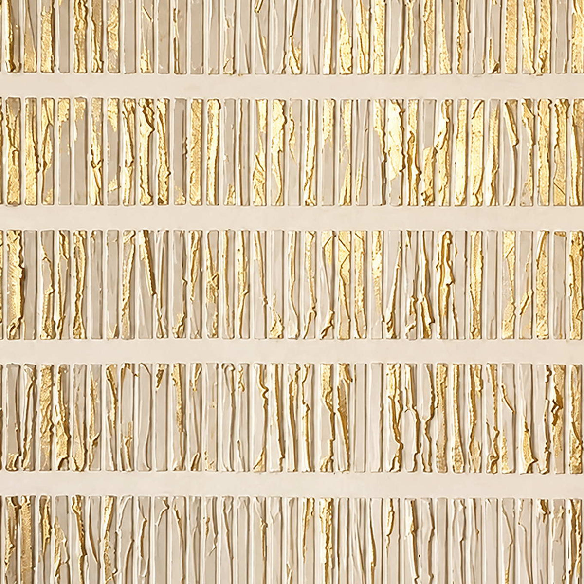 Close detail of golden and pale vertical ridges with smooth cream gaps.