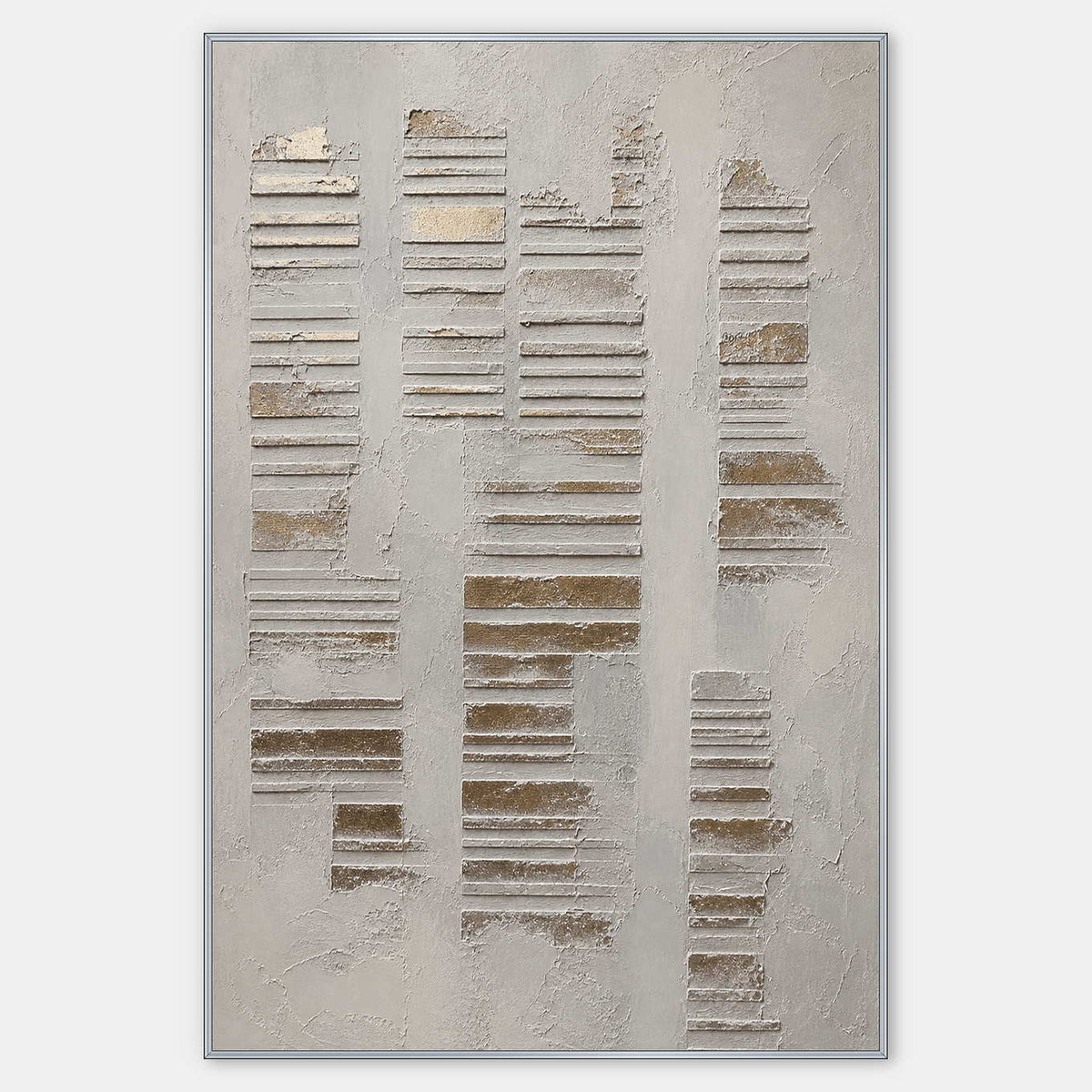 Quiet Lines Rise Through Stone textured wabi sabi wall art