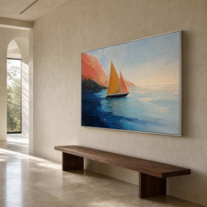 Coastal Wall Art displayed in a refined entryway.