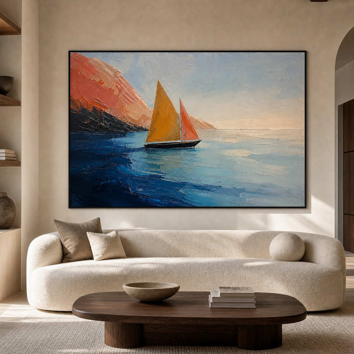 Coastal Wall Art displayed in a refined living room.