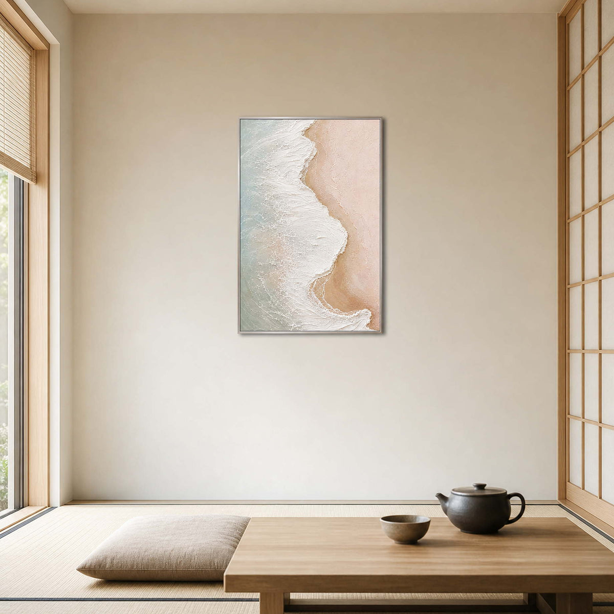Textured Coastal Wall Art displayed in a refined dining room 2.