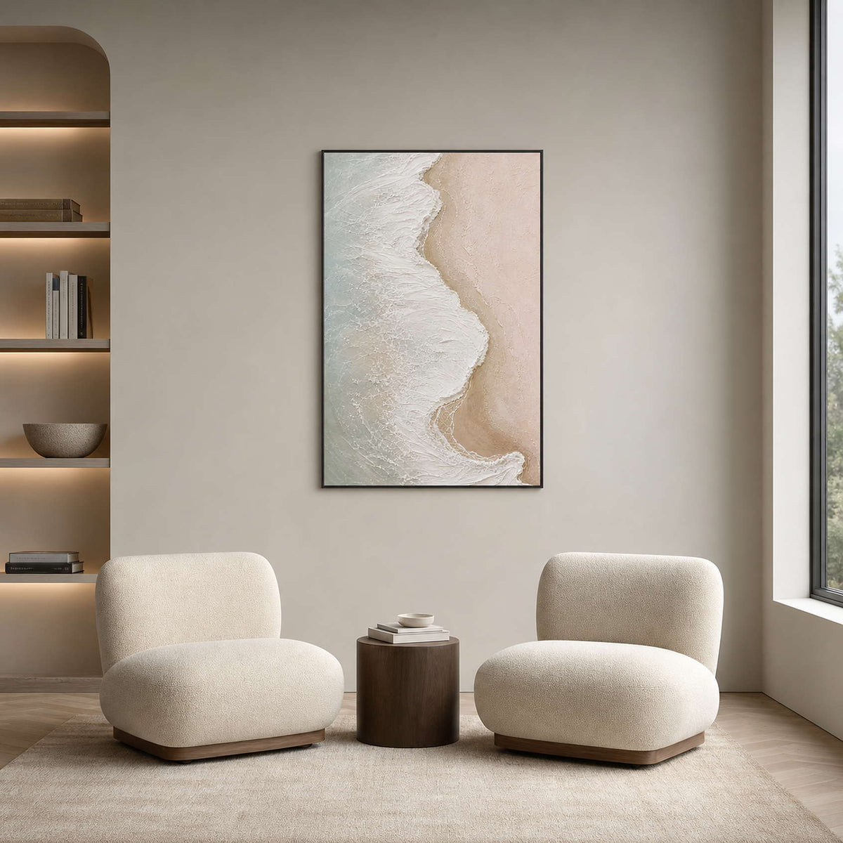 Textured Coastal Wall Art displayed in a refined office.