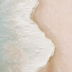 Close-up of raised hand-painted texture in white, beige & cream, and blue.