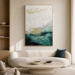 Textured Abstract Wall Art displayed in a refined living room.